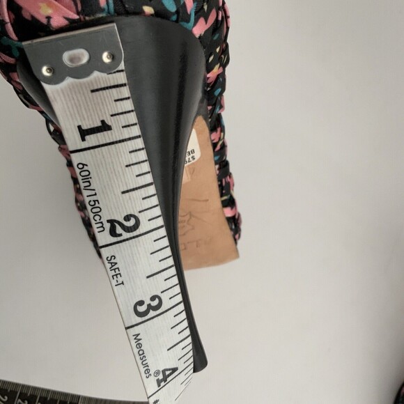 Aldo Pumps Beira Lattice Peep-toe Heels Black Floral 38 - Picture 8 of 12